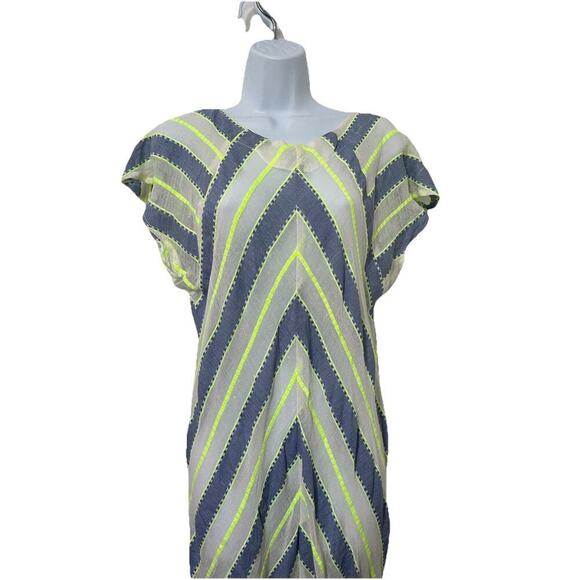 Lemlem Sheer Stripe Embroidered Maxi Dress Size S Beach Swim Cover Up Resort - Picture 2 of 5